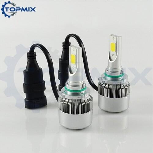 2x HB4 7600Lm COB Led 72W Car Headlight Light Bulbs 6000K 9006 Auto LED Fog Driving Lamp Kit All In One