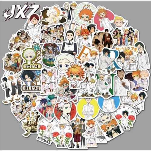 50Pcs The Promised Neverland Stickers Japanese Anime Sticker For Decal On Guitar Suitcase Laptop Phone Fridge Motorcycle Car