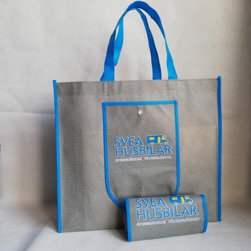 500pcs/lot Green Foldable Non Woven Shopping Bags Tote Market Reusable Grocery Custom Handbags for Promotion Fair Trade Show
