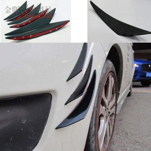 6pcs/set Universal Front Bumper Lip Decoration Diffuser Splitter Fins Body Spoiler Canards Valence Chin Car Tuning Canard