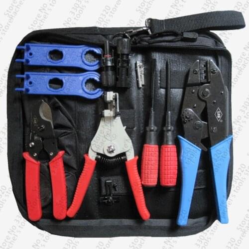 8 in 1 Solar pv Crimping Tool Kits pliers stripper cutting tool set for 2.5,4.0,6.0mm2 solar connectors LS-2546B-A8