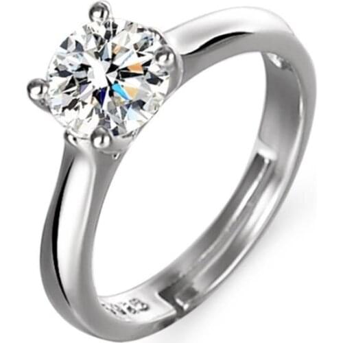 925 Sterling Silver Wedding Rings Zircon Womens Rings Adjustable