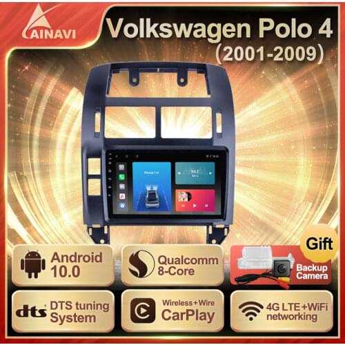Car Radio Android 10.0 QLED Screen For Volkswagen VW Polo 4 2001-2009 Auto Stereo Multimedia Player Navigation Carplay No 2din