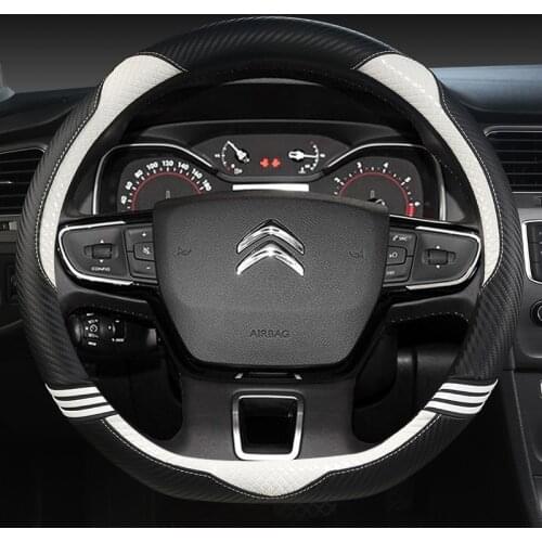 Leather Steering Wheel Cover for Citroen Berlingo Multispace XTR 2018 2019 2020 2021 Auto Accessories