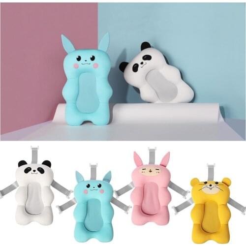 Baby Shower Pillow Non Slip Soft Infant Bath Pad Padded Comfy Rabbit Bather For Newborns Toddlers Cartoon Bath Cushion