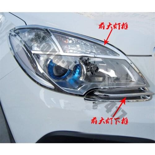 For 2013-2015 Buick Encore Car styling ABS Chrome Front headlight Lamp Cover Trim Big light eyebrow