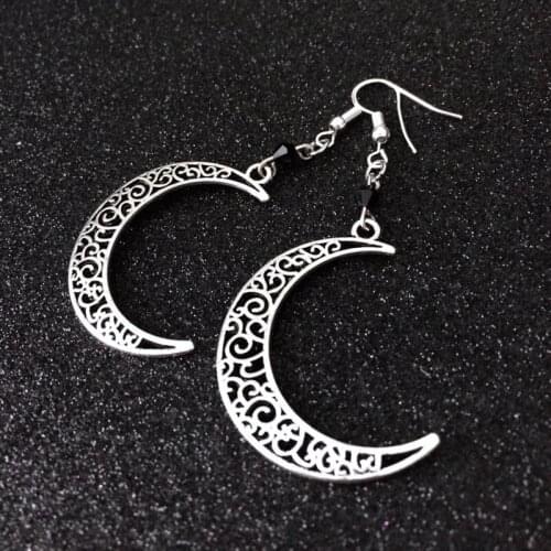 Gothic Moon Earrings Crescent Silver colour Witchy Jewelry fashion women gift 2020 new beautiful witch novelty unique