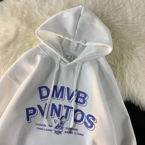 Punk Style Hip Hop Graphic Hoodies Letter Printed Sweatshirt Women Long Sleeve Tops Oversized Harajuku Hoodie Clothes for Teens