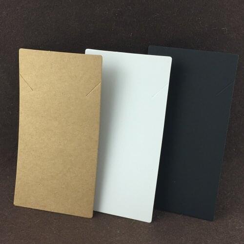 200pcs 15x8cm Paper Necklace Displays Cards Kraft Paper Jewelry Cards Pendant Packaging Cards