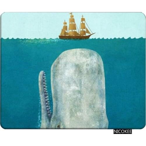 Whale Rectangle Gaming Mousepad Moby Dick Whale Crash A Boat Mouse Pad Mouse Mat For Computer Desk Laptop Office