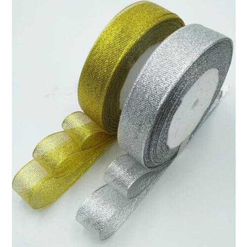 Gold And Silver Ribbon Christmas Packaging Ribbons Wedding Party Christmas Decoration Craft DIY Gift Bow Packaging Ribbon