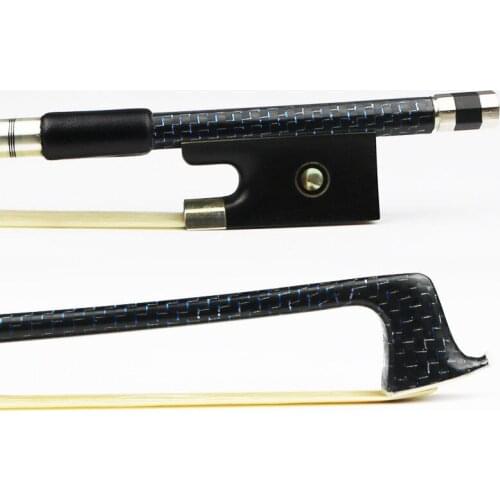 NEW 4/4 Size Blue Braided Carbon Fiber Violin Bow Natural Horsehair Ebony Frog