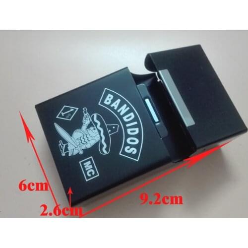 New Arrived Motorcycle Biker Cigarette Case of 20pcs smoking gift accessories for Bandidos MC Cigarette Case Box