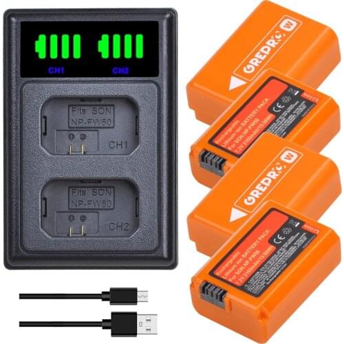 NP FW50 NPFW50 Battery + Charger with Type-c for Sony NP-FW50 A6000 A6400 A6300 A5100 A3000 A5000 A6500 NEX-3N SLT-A55V A7Rii