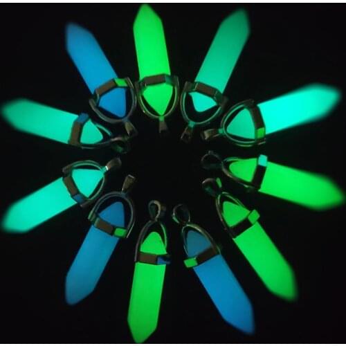 Wholesale 24pcs/lot fashion luminous stone pillar shape point charms pendants for jewelry Accessories making free shipping