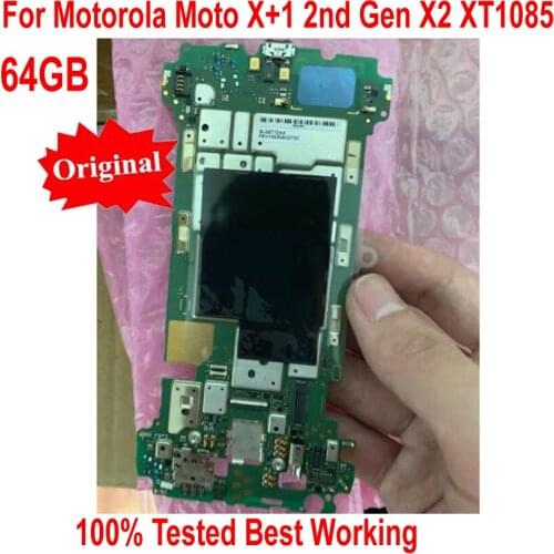 Original New 64GB Unlock Working Mainboard For Motorola Moto X+1 2nd Gen X2 XT1085 XT1092 1097 motherboard card fee Flex Cable