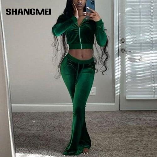 Autumn Winter Two Piece Set Women Casual Sports Jogging Suit Velvet Zipper 2 Piece Set Top and Pants Tracksuit Sweatsuit Outfits