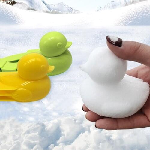 Plastic Snowball Maker Clip Safety Cartoon Duck Winter Snow Sand Mold Tool for Snowball Fight Outdoor Fun Sports Dropshipping