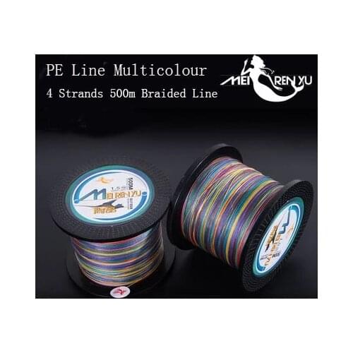 500m 4 strands braid wires Multicolor 1M 1color Multifilament PE Braided Fishing Line
