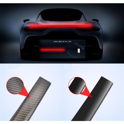 Led Car Spoiler Carbon Fiber Pattern Universal Rear Tail Wing Trunk Lip Decoration Taillight for Bmw for Audi Car Exterior Parts
