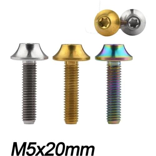 Xingxi Titanium Bolt Ti M5 X 20mm Button Torx Head Bolt Screw for Bicycle Motorcycle Part Accessory