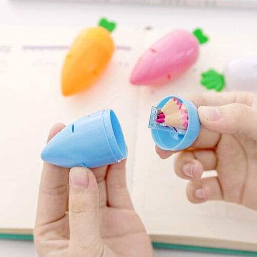 Pencil Sharpener Carrot Cute Cutter Portable for Kids Stationery School Classroom AUG889