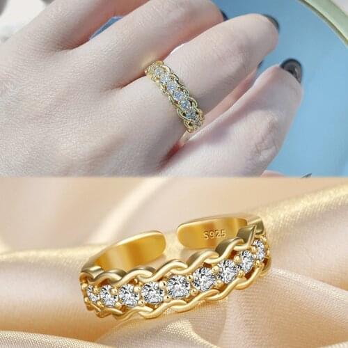 Fashion diamond ring female personality light luxury niche ins opening adjustable joint index finger ring cold wind ladies ring