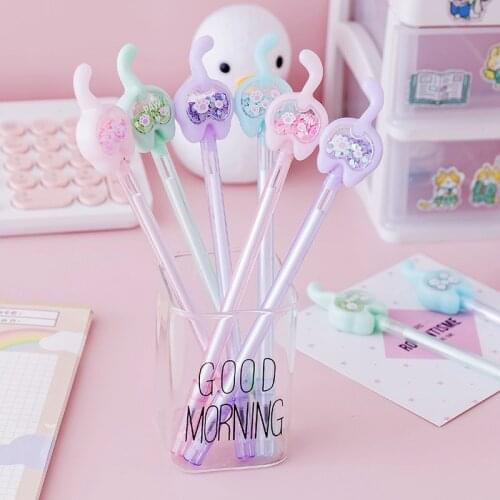 1 Pcs Lytwtws Stationery Kawaii Gel Pen School Office Supplies Novel Creative Cat Tail Glitter Recreation Cute Gel Pen