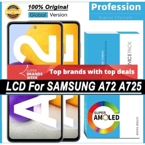 100% Original 6.7'' AMOLED Display for Samsung Galaxy A72 A725 A725F/DS Full LCD Touch Screen Digitizer Assembly Repair Parts