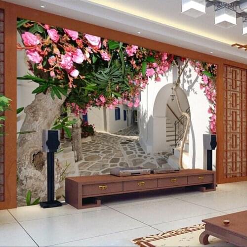 3D photo wallpaper living room TV background bedroom sofa wallpaper 3D stereo garden flowers mural wallpaper