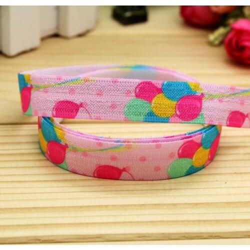 5/8'' Free shipping Fold Elastic FOE balloon printed headband headwear hairband diy decoration wholesale OEM P5709