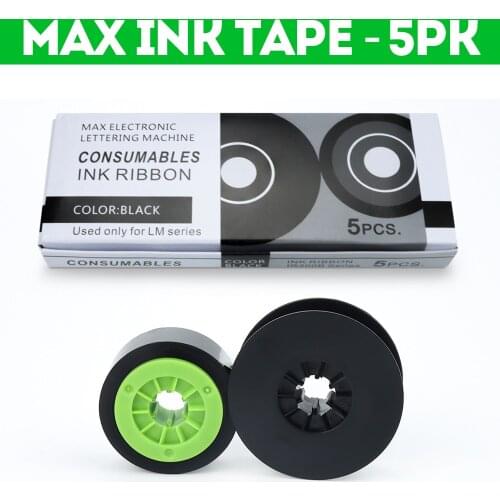 5PK MAX Ink Tape Ink Ribbon LM-IR300B for MAXElectronic Lettering Machine LM Series MAX LETATWIN LM-380A LM-380E LM-390A/PC