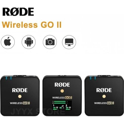 Rode Wireless Go II 2.4g Wireless Lavalier Microphone System for Android Phones iPhone Camera Laptop 200m Transmission Mic