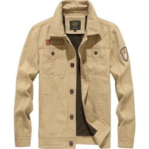 Thoshine Brand Spring Autumn 100% Cotton Men Casual Cargo Jackets Outdoor Fashion Outerwear Jacket Bomber Plus Size 4XL