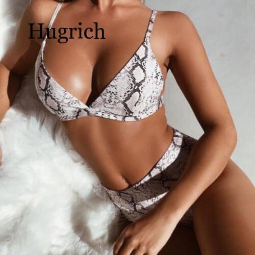 2020 Sexy Women Padded Push Up Bra Suit Swimwear Bikini Beach Style Ladies Brief Sets Swimsuit Leopard Print Sexy High Waist