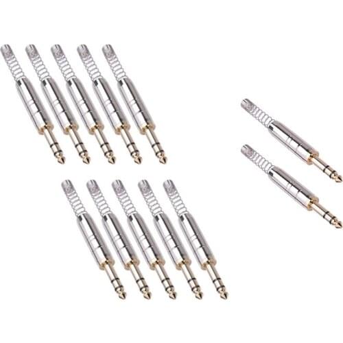 6.35Mm Dual Channel Wlding Plug For DIY 6.35Mm Audio Cable, Electric Guitar Cable, 6.35Mm Stereo Male