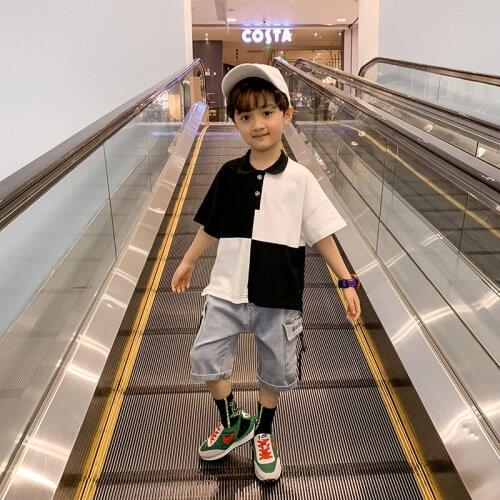 Aesthetic White Printed Casual T-shirt Summer Casual Japanese White T-Shirt Short Sleeve Roupas Toddler Boy Clothes BA60DX