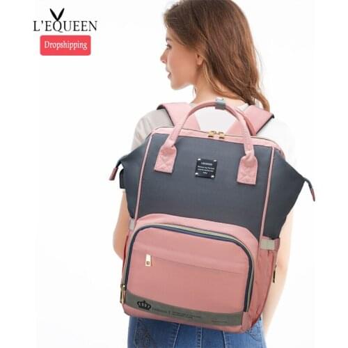 Lequeen Mommy Backpacks Nappy Bags Multi-function Diaper Bag Large Volume Outdoor Travel carrier Maternity USB bag LPB23