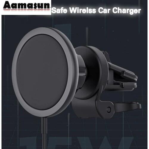 Magnetic Car Wireless Charger Mount for IPhone12 Pro Max 15W QI Fast Magnet Charging Phone Holder Charging Station Apple