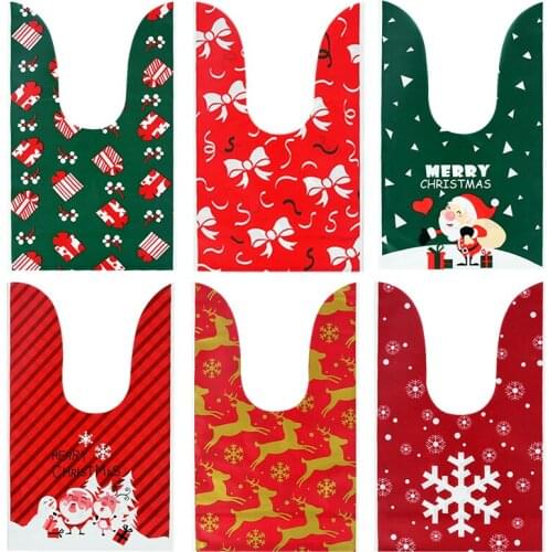 50/25cm Cartoon Plastic Candy Bags Christmas Decorations 23cm Merry Christmas Santa Snowflake Printed Navidad Gift Package Bag