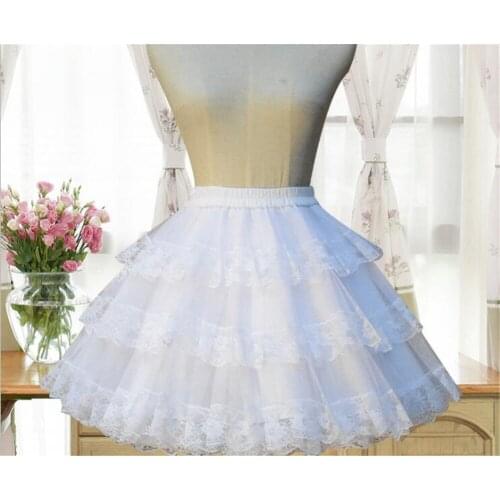 Sweet White/Black Cosplay Skirt Three Layer Lace Lolita Petticoat/Tutu Skirt B358