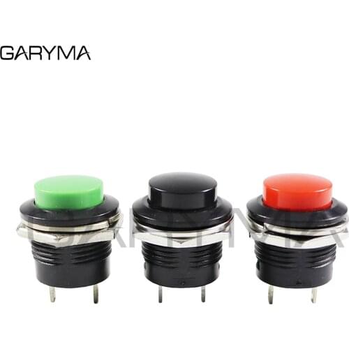 Momentary SPST NO Red Black Green White Blue Yellow Round Cap Push Button Switch AC 6A/125V 3A/250V