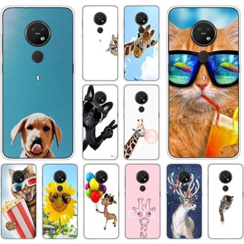 46AS Cute cartoon giraffe soft Silicone Cover Case for Nokia 4.2 5.2 7.2 cover funda