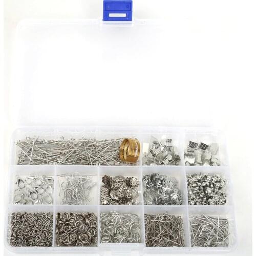 HOT Box Set Beads Kit Jump Rings/Clasps/Pins Caps Beads For Jewelry Making Necklace DIY Jewelry Findings Accessories Components