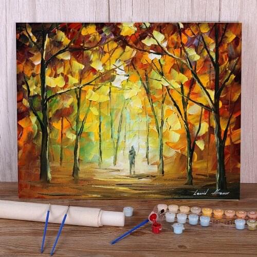 Yellow Park DIY Paint By Numbers Kit Acrylic Paints 40*50 Painting On Canvas Wall Decoration Crafts Adults Wholesale Drawing