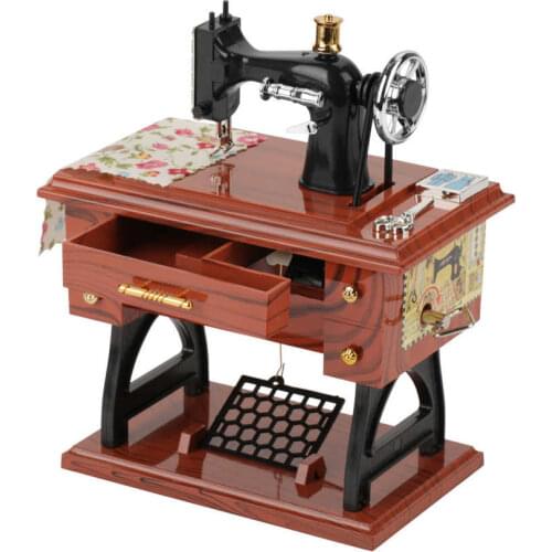 Newest Mini Vintage Creative Retro Sewing Clockwork Music Box Gift Table Decoration For Birthday Gift