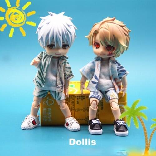 New 16cm BJD Ob11 Doll Clothes Summer Suit Seaside Vacation T-shirt 1/12 Doll House GSC Obitsiu 11 Universal Accessory Kawaii