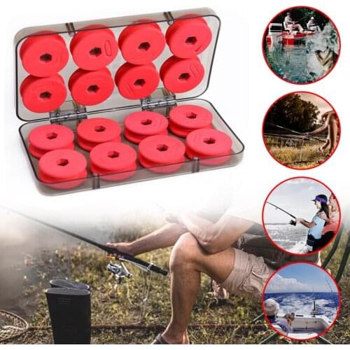 16pcs Foam Winding Board Fishing Line Shaft Bobbin Spools Tackle Box RED Utility Line Box Fishing Tackle Boxes Case