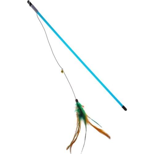 Pet Cat Blue Rod Fishing Rod Chicken Hair Teasing Cat Feathers