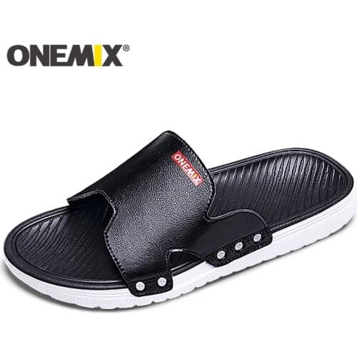 ONEMIX Summer bath Sandals For Men Beach Shoes Comfortable Lightweight Slip On Outdoor Walking Wading Footwear Male Flip Flops